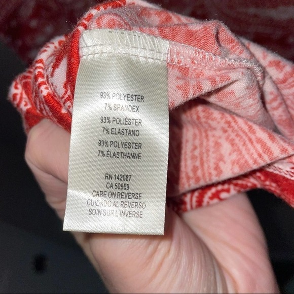 Simply Noelle Red and White Paisley Print Dress Size S/M - Picture 6 of 7